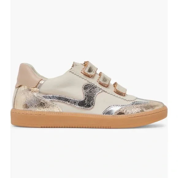 Dolce Vita Metallic Gold and Cream Sneakers - Picture 4 of 6